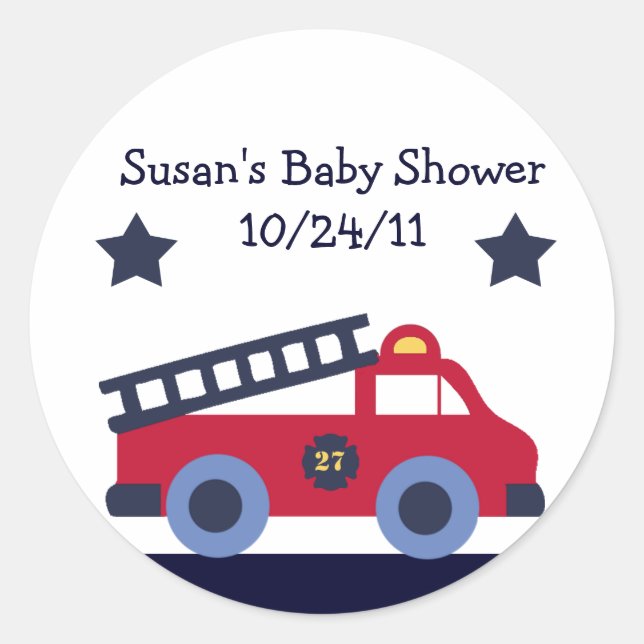 Fire Engine/Fire Truck Stickers/Envelope Seals (Front)