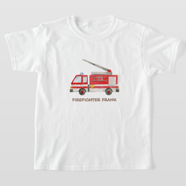 Fire Engine Firetruck Fire Truck T-Shirt (Laydown)