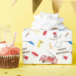 Fire Engine Firetruck Fire Truck Wrapping Paper