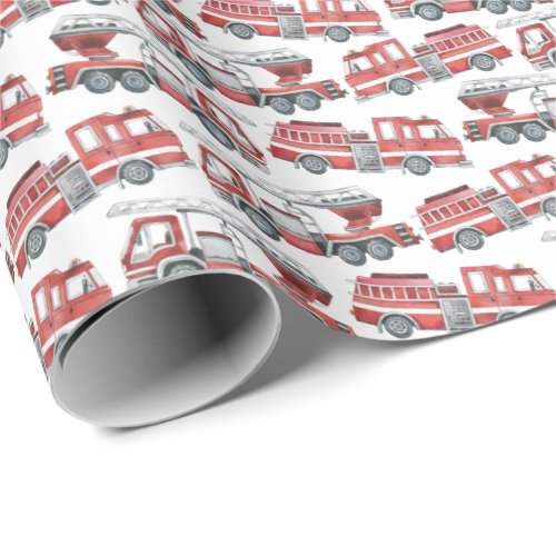 Fire Engine Firetruck Gift Wrap Wrapping Paper