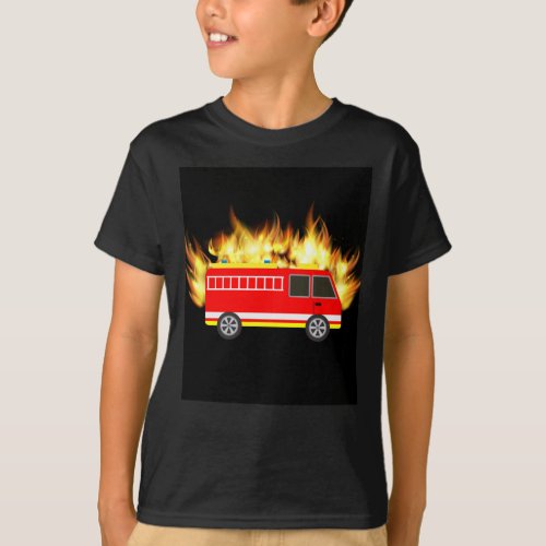 Fire Engine Flashing Blue Light Service T_Shirt