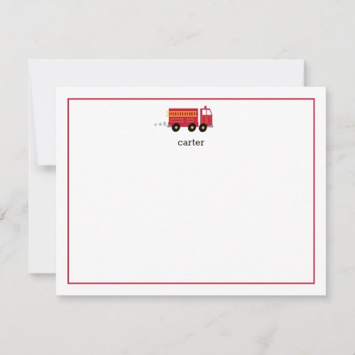 Fire Engine Flat Note Card