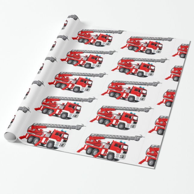 Fire Engine image  Glossy Wrapping Paper, 30" x 6' Paper (Unrolled)