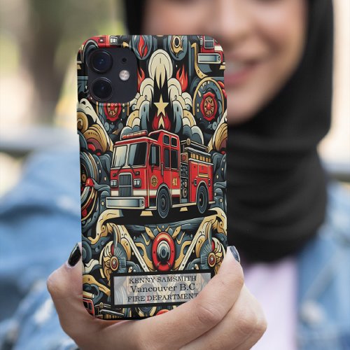 Fire Engine In A World of Gear iPhone 15 Pro Max Case