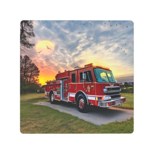 Fire Engine Metal Wall Art