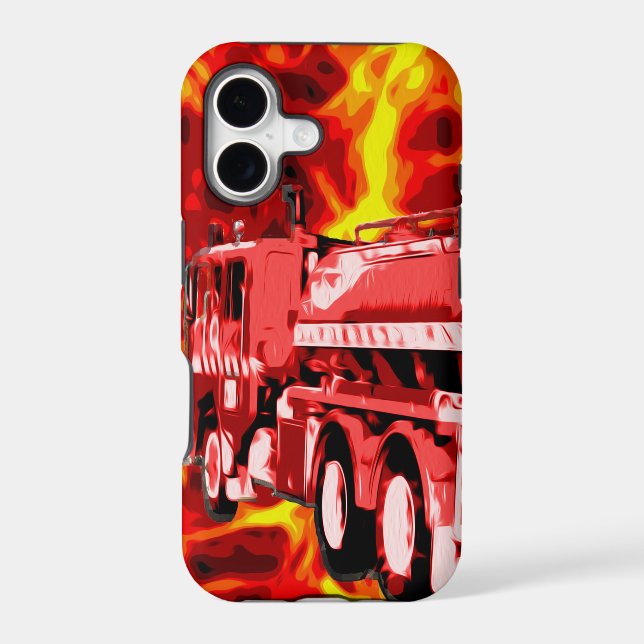 Fire Engine Oil Painted, Iphone Case (Back)
