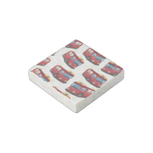 Fire Engine Pattern Stone Magnet