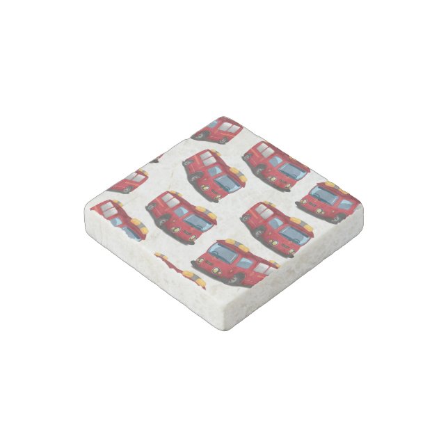 Fire Engine Pattern Stone Magnet (Angled)