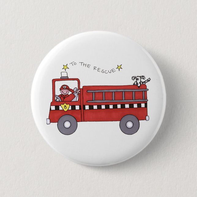 Fire Engine Pinback Button (Front)