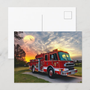 Fire Engine Post Card