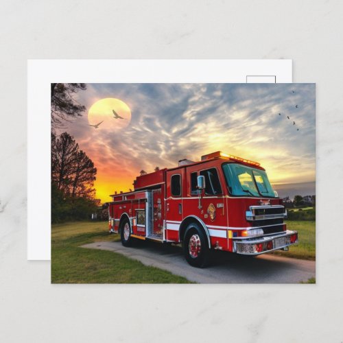 Fire Engine Post Card