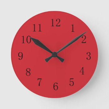 Fire Engine Red Kitchen Wall Clock by Red_Clocks at Zazzle