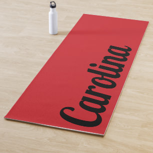 Fire Engine Red Modern Name   Stylish Simple Yoga Mat