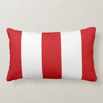 Fire Engine Red & White Stripe Pillow Baby Gift by kidssportsfunstuff at Zazzle