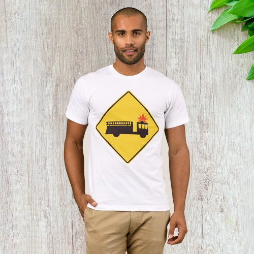 Fire Engine Road Sign T_Shirt