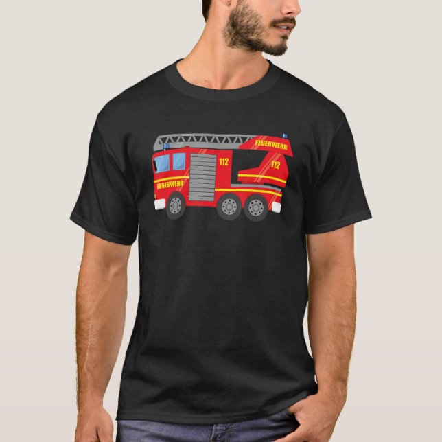 Fire engine rotary ladder of the volunteer fire br T-Shirt (Front)