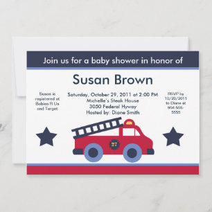 Fire Engine/Truck Baby Shower Invitation