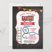 Fire Engine Truck Birthday Party Dept. Invite (Front)