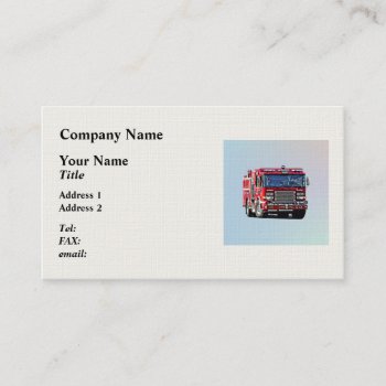 Fire Engine Turning The Corner Business Card by SusanSavad at Zazzle
