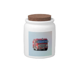 Fire Engine Turning the Corner Candy Jar