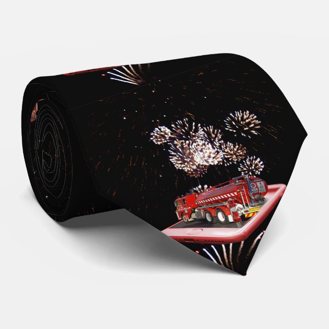 Fire Engines And Fire Works, Neck Tie (Rolled)