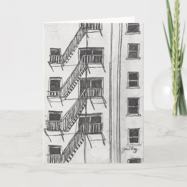 Fire Escape Holiday Card (Front)