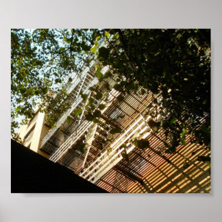 Fire Escapes in Shadow and Sun Poster