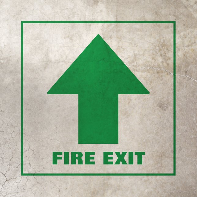 Fire Exit Forward Arrow Floor Sign Decals (Insitu)