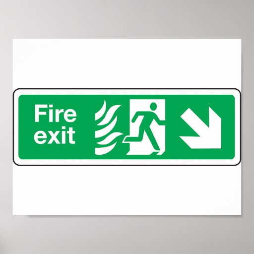 Fire Exit Poster | Zazzle