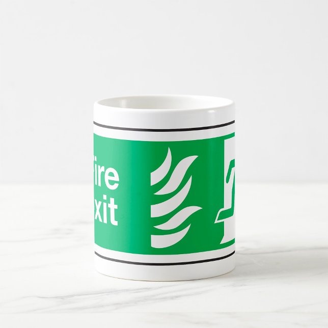 Fire Exit Safety Sign Emergency Evacuation Coffee Mug (Creator Uploaded)