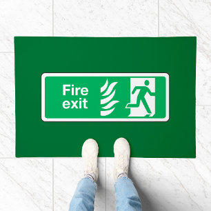 Fire Exit Safety Sign Emergency Evacuation Doormat