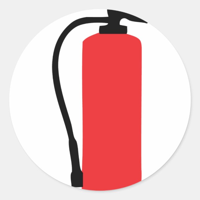 fire extinguisher classic round sticker (Front)