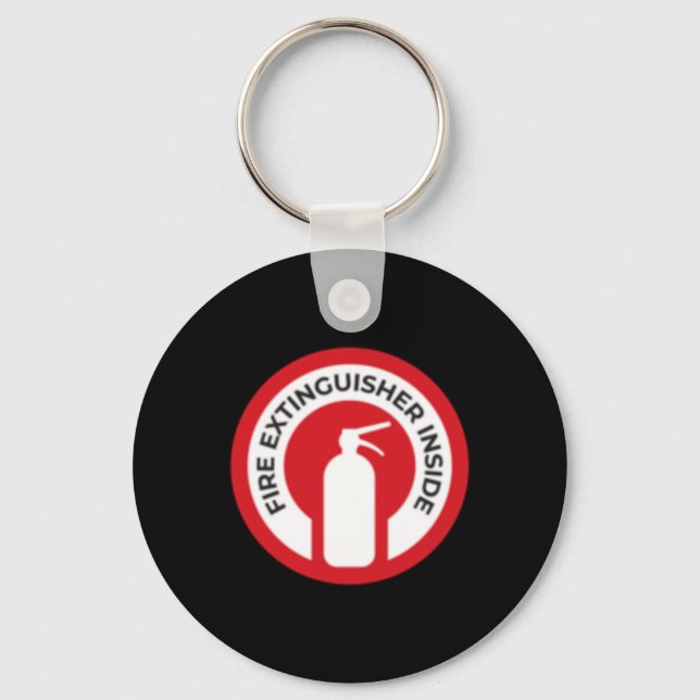 Fire Extinguisher Inside Sticker  Keychain (Front)