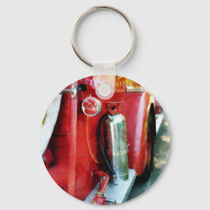 Fire Extinguisher on Fire Truck Keychain