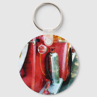 Fire Extinguisher on Fire Truck Keychain