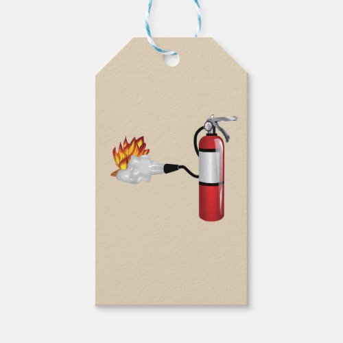 Fire Extinguisher Putting Out Fire Custom Gift Tag