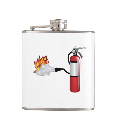 Fire Extinguisher Putting Out Fire Flask