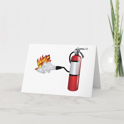 Fire Extinguisher Putting Out Fire Greeting Cards