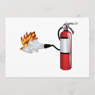 Fire Extinguisher Putting Out Fire Invitations