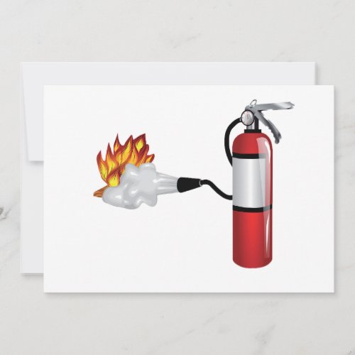 Fire Extinguisher Putting Out Fire Invitations