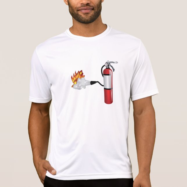 Fire Extinguisher Putting Out Fire Mens Active Tee (Front)