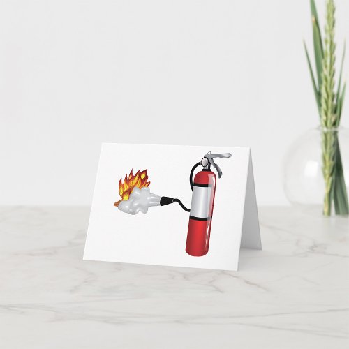 Fire Extinguisher Putting Out Fire Note Cards