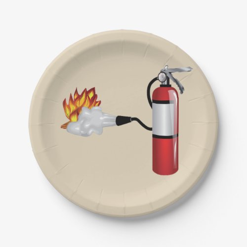 Fire Extinguisher Putting Out Fire Paper Plates