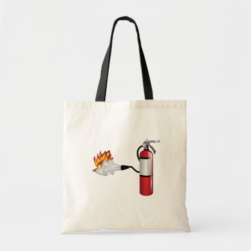 Fire Extinguisher Putting Out Fire Tote Bag