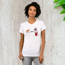 Fire Extinguisher Putting Out Fire Womens T-Shirt
