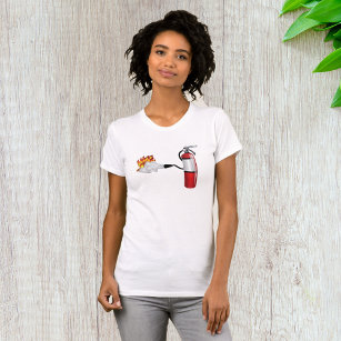 Fire Extinguisher Putting Out Fire Womens T-Shirt