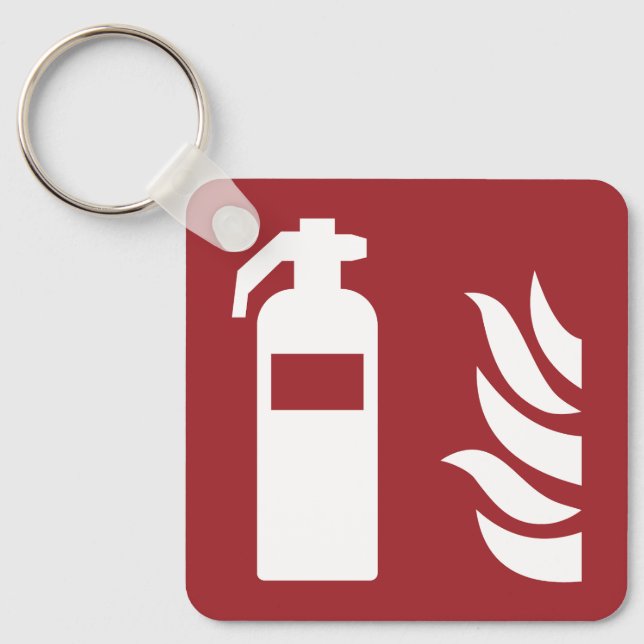 Fire Extinguisher Safety Sign Keychain (Front)