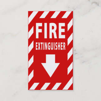 fire extinguisher sign business card
