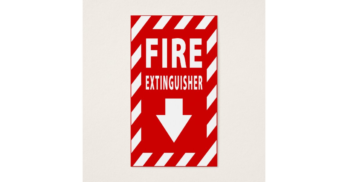 fire extinguisher sign business card Zazzle