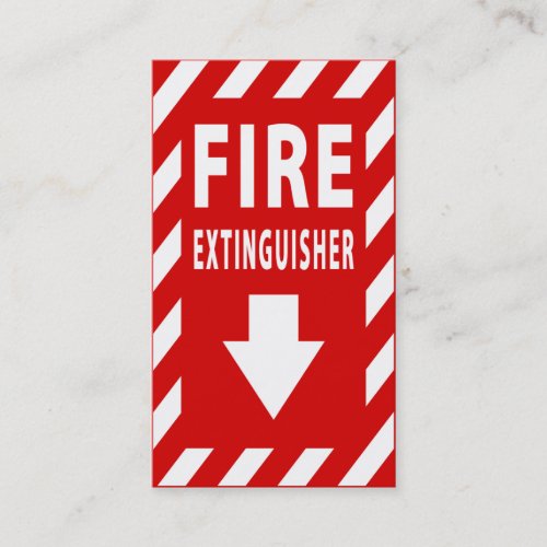 fire extinguisher sign business card template